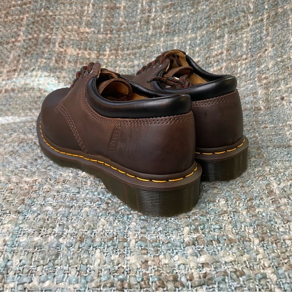 Dr. Martens 8053 5 Eye Padded Collar Leather Shoe in Dark Brown Crazy Horse - Picture 3 of 5